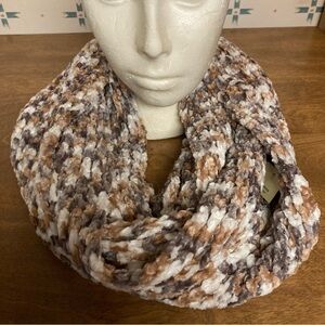 NWT Chunky Knit Infinity Scarf - Brown, Gray, & Cream